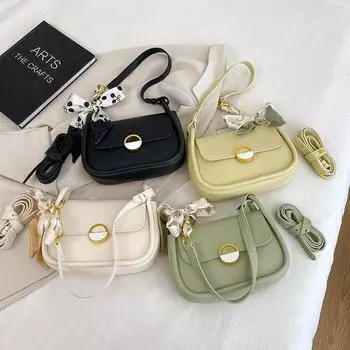 Модная большая вместительная сумка на одно плечо для женщин из искусственной кожи, шарф в стиле ретро для женщин, весна-лето, дорожные простые однотонные сумки (20cm<Max Length<30cm)