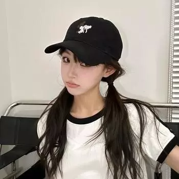 Модная брендовая бейсболка с вышивкой животных, летняя, мужская и женская, для пар, универсальная, с мягким верхом, с маленьким козырьком для лица M56-58cm