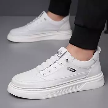 Модная брендовая кожаная обувь для скейтбординга, новый дизайн, мужские оксфордские туфли, универсальные мужские кроссовки, повседневная спортивная обувь для мужчин 38 чёрный