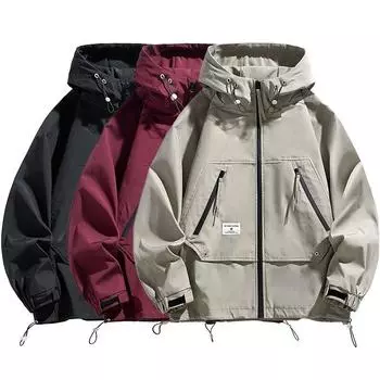 Модная брендовая куртка большого размера с капюшоном для мужчин и женщин, весенне-осенний кардиган для отдыха, свободный цвет, быстросохнущая куртка из жесткого материала для горного отдыха на открытом воздухе M чёрный