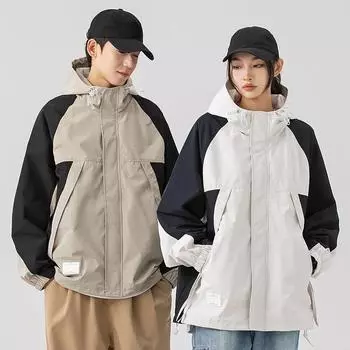 Модная брендовая куртка для активного отдыха на открытом воздухе, мужская новая осенняя функциональная ветровая горная водонепроницаемая куртка с капюшоном для пары S