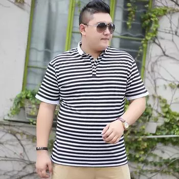 Модная брендовая мужская футболка большого размера с короткими рукавами, мужская повседневная футболка со свободными лацканами больших размеров, модная летняя футболка 5XL чёрный