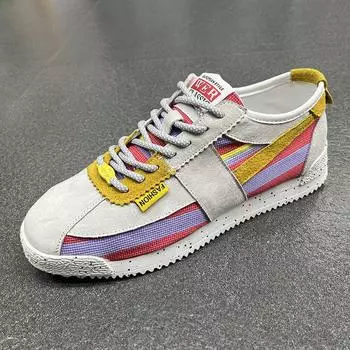 Модная брендовая мужская обувь с дышащей мягкой подошвой, мужская повседневная обувь, подходящая по цвету, универсальная ретро-туфля Форреста Гампа, подходящая по цвету 39 хаки