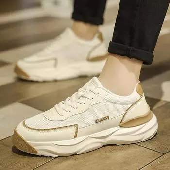 Модная брендовая мужская повседневная обувь на толстой подошве, мужская обувь для походов на открытом воздухе, дышащая мужская спортивная обувь, новые мужские кроссовки 38 чёрный