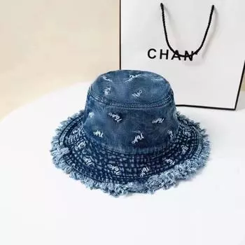 Модная брендовая шляпа рыбака из джинсовой ткани с большим карнизом для мужчин и женщин, весенне-летняя, солнцезащитная, солнцезащитная, панама чёрный