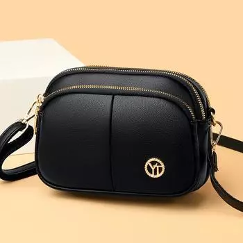 Модная брендовая сумка через плечо для женщин, однотонная искусственная кожа, маленькие сумки через плечо, роскошная дизайнерская женская сумка на молнии и кошелек