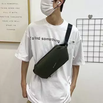 Модная брендовая сумка-мессенджер, мужская поясная сумка, сумка для мобильного телефона для бега на открытом воздухе, многоцелевая вместительная нагрудная сумка, повседневная сумка-мессенджер через плечо. чёрный