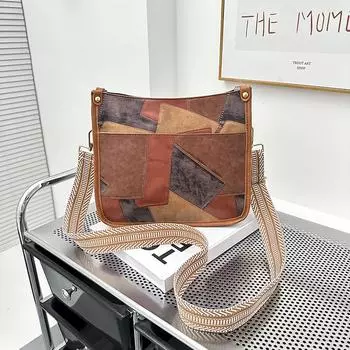 Модная брендовая сумка, новая большая вместительная сумка через плечо, высококачественная женская сумка, модная нишевая сумка для отдыха, женская сумка через плечо (20cm<Max Length<30cm)