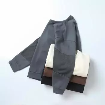 Модная брендовая толстовка, повседневная, однотонная, мужская, весна и осень, новая универсальная футболка с длинными рукавами, верхняя одежда с круглым вырезом для подростков M