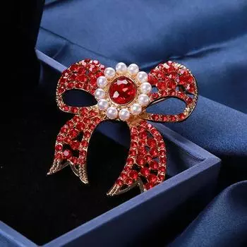 Модная брошь-бант со стразами, женская, милая, нескользящая пряжка, универсальные аксессуары, доступны в четырех цветах