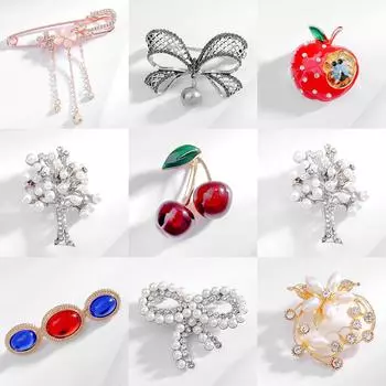 Модная брошь-бантик в виде вишни Advanced Sense Niche High-End Temperament Брошь Anti-Light Pin