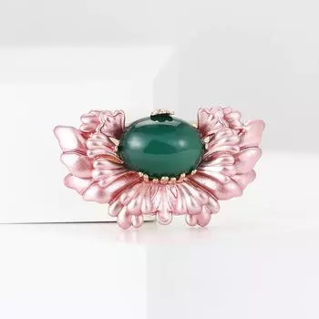 Модная брошь-бегония из эмали кошачий глаз из сплава, высококачественная атмосферная женская одежда, украшение для корсажа