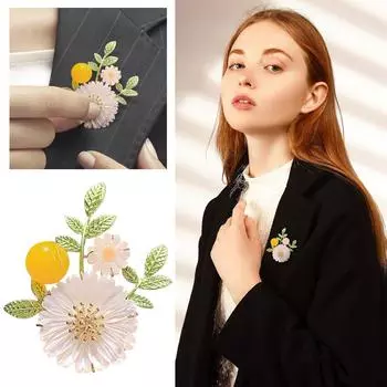 Модная брошь, брошь «Маргаритка», брошь для костюма, аксессуар One Size белый