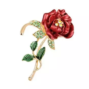Модная брошь, булавка, блестящие стразы, цветок розы, женские украшения для свадебной вечеринки