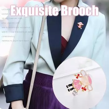 Модная брошь для девочки-пикника с бантом и двойным хвостиком One Size розовый