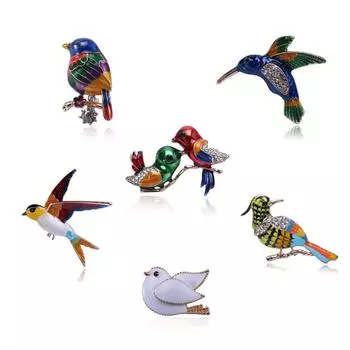 Модная брошь для мужчин и женщин, брошь в виде птицы из сплава, булавка для платья, брошь для банкета, подарок 24x38mm