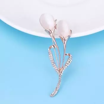 Модная брошь из опала, женский темперамент, дикий цветок со стразами, кардиган, булавка для воротника, украшение для свитера, корсаж