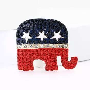 Модная брошь из сплава «Республиканец» в виде слона, высококачественная креативная мужская и женская одежда, украшение для корсажа