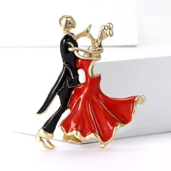 Модная брошь из сплава с эмалью «Двойной танец», изящная мужская и женская одежда, украшение для корсажа