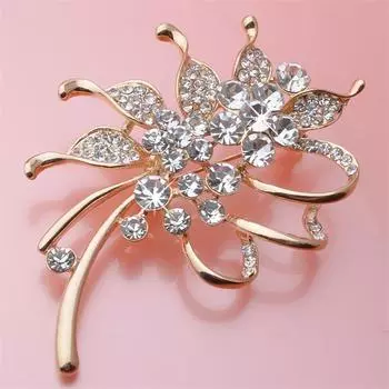 Модная брошь из сплава с цветком высокого класса, аксессуары для одежды, пряжка для шелкового шарфа, аксессуары для одежды золотой