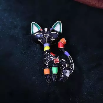 Модная брошь из сплава, высококачественный цветок на грудь, брошь для пиджака и костюма One Size чёрный