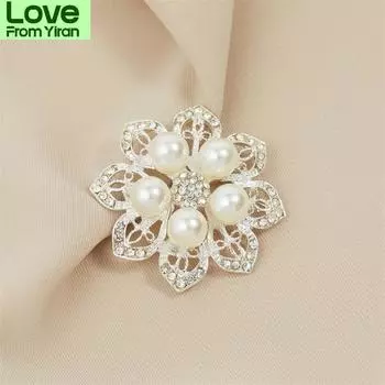 Модная брошь из жемчуга для женщин, роскошная брошь в виде лепестка циркония, прищепка, аксессуары, ювелирные украшения оптом
