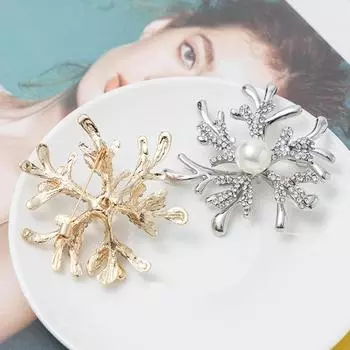 Модная брошь из жемчуга «рога оленя» Брошь из кораллового рифа Брошь из сплава Корсаж Одежда Аксессуары для одежды
