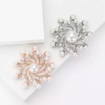 Модная брошь из жемчуга в виде цветка из сплава, элегантный темпераментный женский костюм, шаль, корсаж, украшение, булавка
