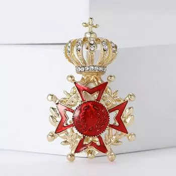 Модная брошь-корона из эмали из сплава, медаль, высококачественный креативный женский костюм, кардиган, корсаж, ювелирное украшение, булавка
