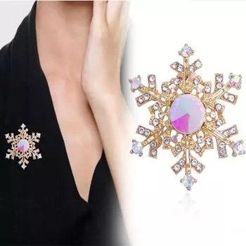 Модная брошь-корсаж со снежинками и стразами из драгоценных камней, креативная, простая и универсальная брошь