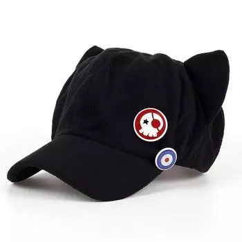 Модная брошь кошачьи ушки симпатичная женская бейсболка для отдыха на природе хлопковая шляпа регулируемые кепки в стиле хип-хоп спортивные шапки шляпа для гольфа чёрный