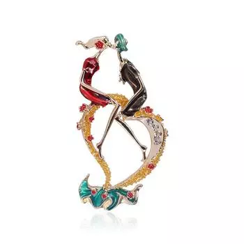 Модная брошь Креатив, брошь «Влюбленная пара», брошь из сплава с капающим маслом и индивидуальным стилем красный