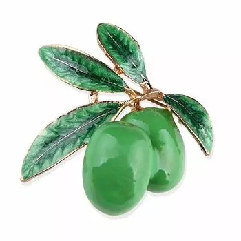 Модная брошь «Оливковая ветвь», булавка «Вишня в эмалевой обертке Mori», аксессуары для женской одежды красный