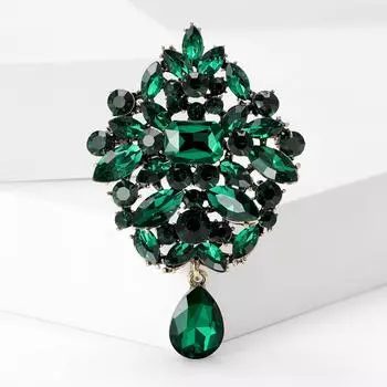 Модная брошь-подвеска из хрустального стекла, элегантные аксессуары для костюма, брошь