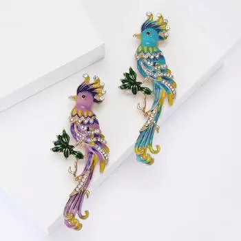 Модная брошь-попугай из эмали и сплава, индивидуальная креативная булавка для мужского и женского костюма, корсажа, украшения