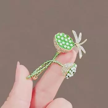 Модная брошь с цветком для женщин, брошь со стразами, ювелирная брошь с опалом, булавка, ювелирное изделие, подарок для девушки зелёный