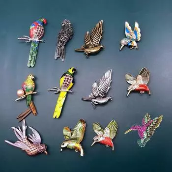 Модная брошь в виде капли масла глазури птица ретро женская булавка брошь одежда костюм тренчкот аксессуары