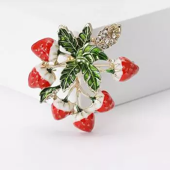 Модная брошь в виде клубники из эмали и сплава, темпераментная милая женская рубашка для костюма, украшение для корсажа