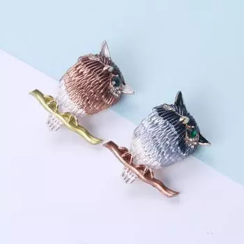 Модная брошь в виде одноглазой совы из сплава, капающая масляная краска, аксессуары для пиджака с животным универсальным корсажем