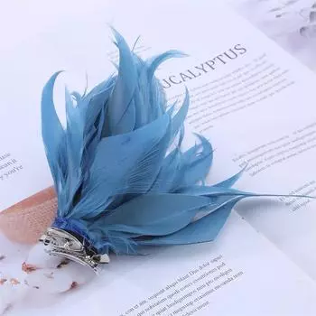 Модная брошь в виде пера, страусиное перо, зажим для шарфа для женщин, броши, булавки для лацканов, аксессуар для платья, бутоньерка, женские аксессуары фиолетовый