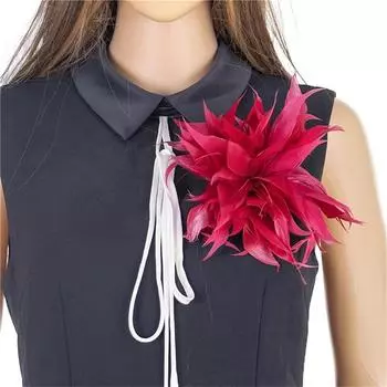 Модная брошь в виде пера, страусиное перо, зажим для шарфа для женщин, броши, булавки для лацканов, аксессуар для платья, бутоньерка для волос для женщин чёрный