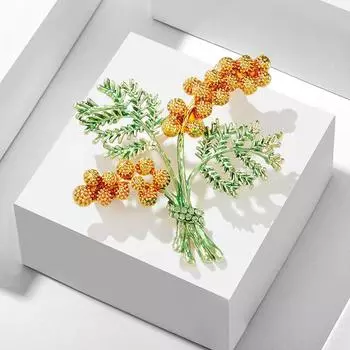 Модная брошь в виде сосновых шишек Элегантная атмосферная изумрудно-зеленая булавка в виде сосновой ветки Аксессуары для одежды Листья для одежды Корсаж