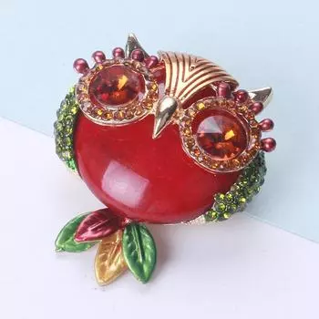 Модная брошь в виде совы в виде животного из сплава с бриллиантами, винтажный корсаж из шелка, пряжка для шарфа, шаль, пряжка, аксессуары