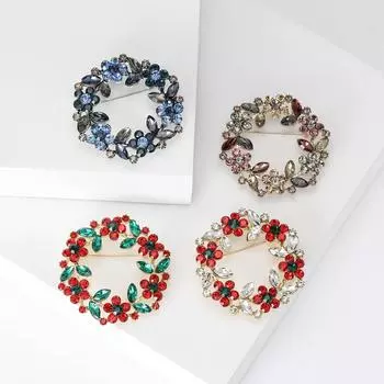 Модная брошь в виде венка со стразами, стильный блейзер, аксессуары для одежды, антибликовые булавки