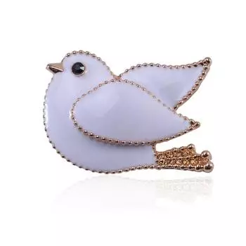 Модная брошь в виде животного, универсальная брошь из сплава в виде капающей птицы, женский корсаж белый