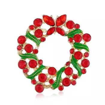 Модная брошь-венок, универсальная бриллиантовая оправа в виде головы оленя, масляная капелька, рождественские аксессуары