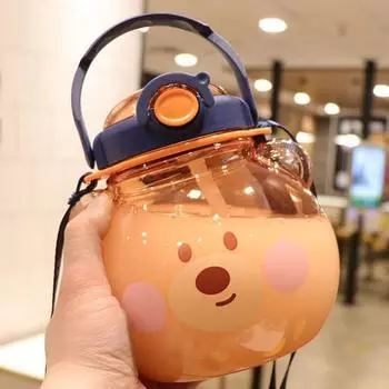 Модная бутылка для воды с ручкой, 4 цвета, многоцелевая