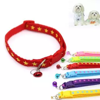 Модная быстросъемная пряжка со звездой и ожерелье с воротником-колокольчиком в виде кошки, собаки, щенка, котенка