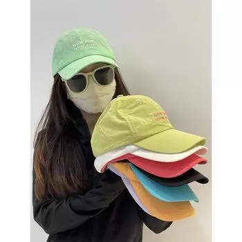 Модная быстросохнущая бейсболка с маленькими буквами и утиным язычком для детей, летняя корейская версия повседневной бейсболки для спорта на открытом воздухе, мужская солнцезащитная шляпа от солнца M(56-63CM) светло-зеленый