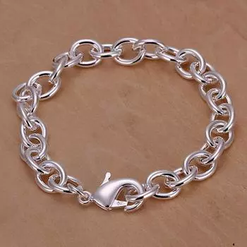 Модная цепочка для мужчин и женщин серебряного цвета, ювелирные изделия, браслет высокого качества, заводская цена